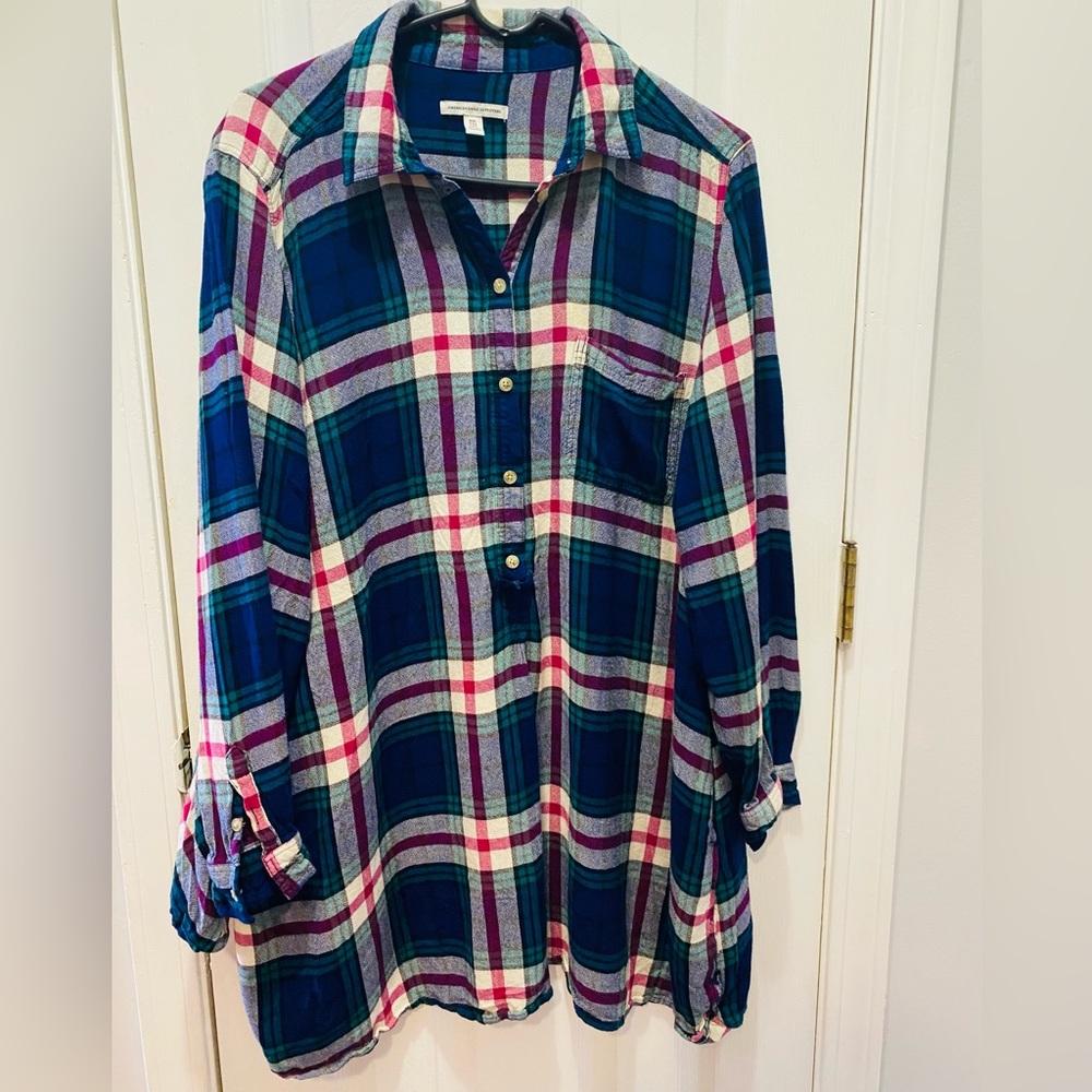 American Eagle XXL long plaid shirt/dress